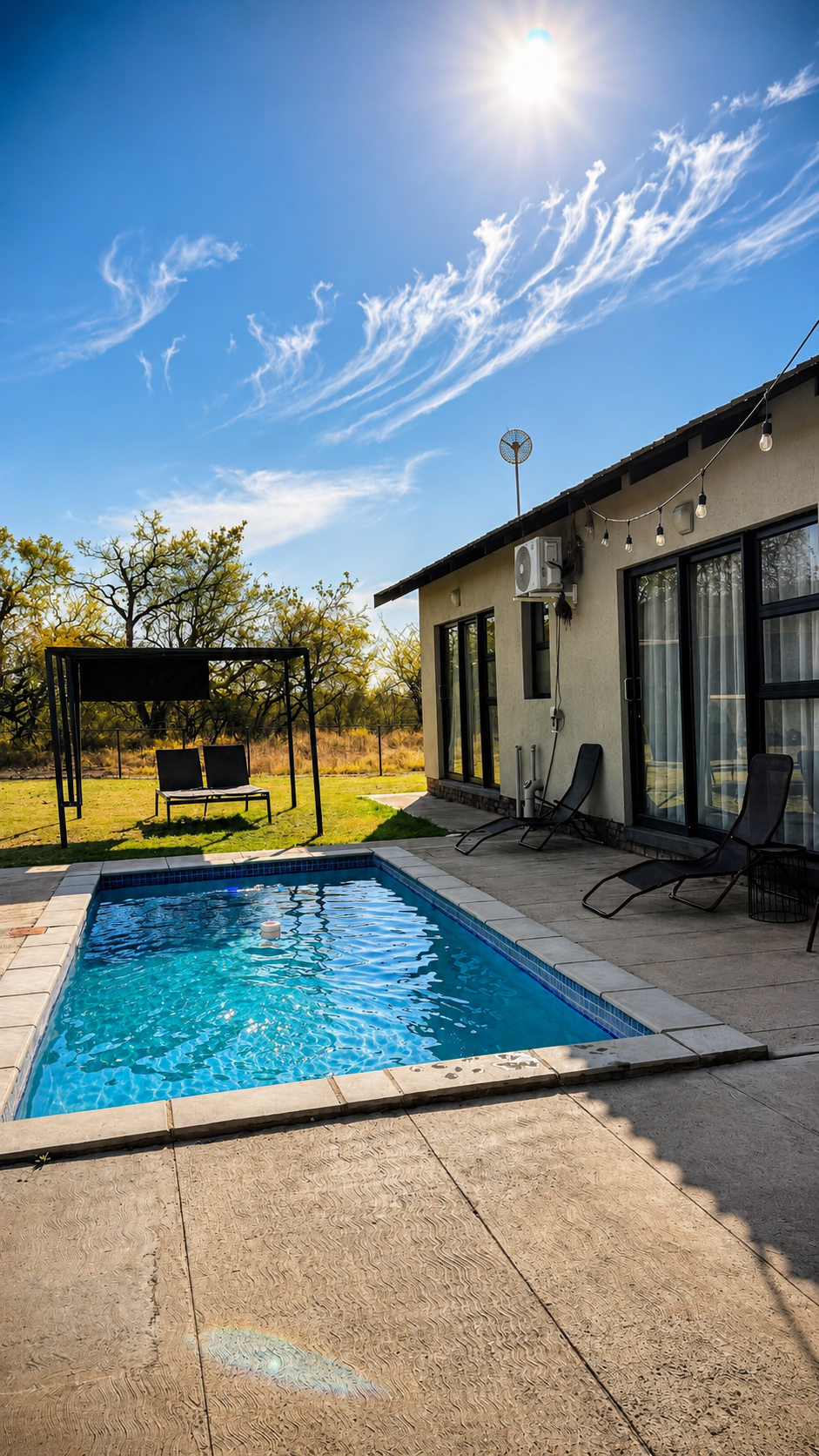 Private swimming pool and sun terrace at Sango on 9 Euphoria, Euphoria Golf Estate