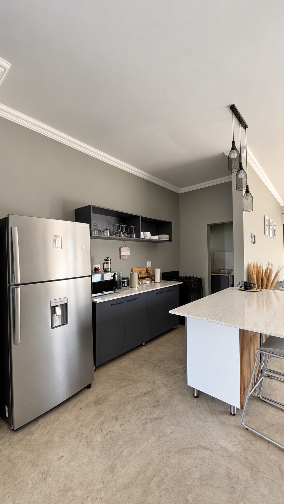 The kitchen and breakfast island at Sango on 9 Euphoria