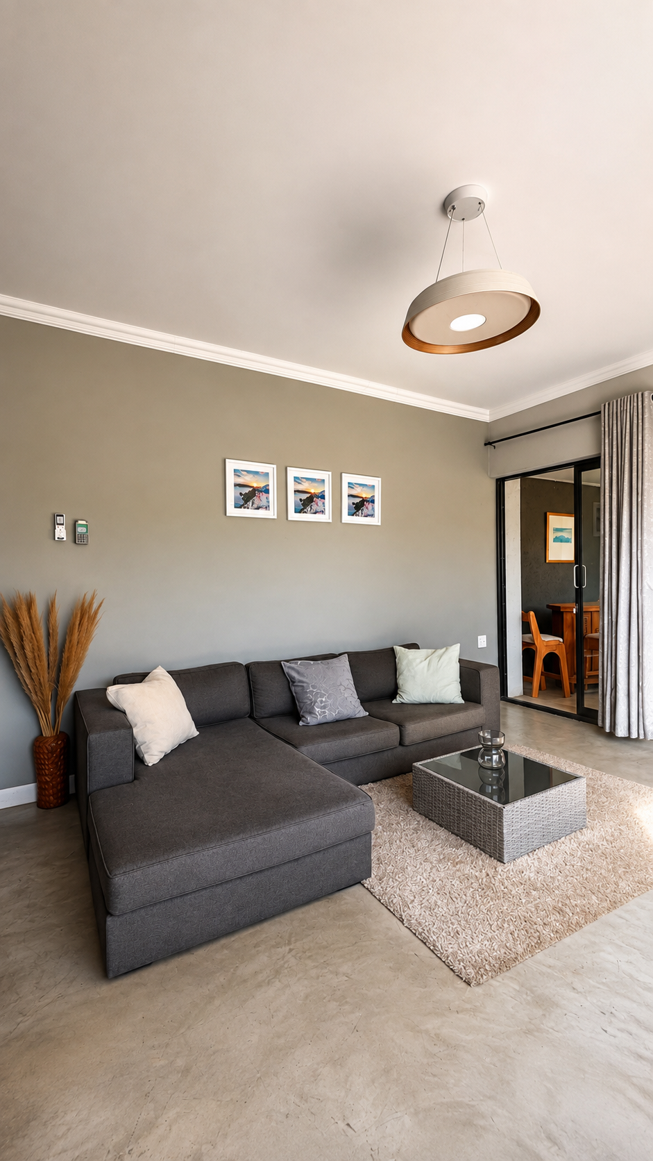 Open-plan lounge with garden light at Sango on 9 Euphoria