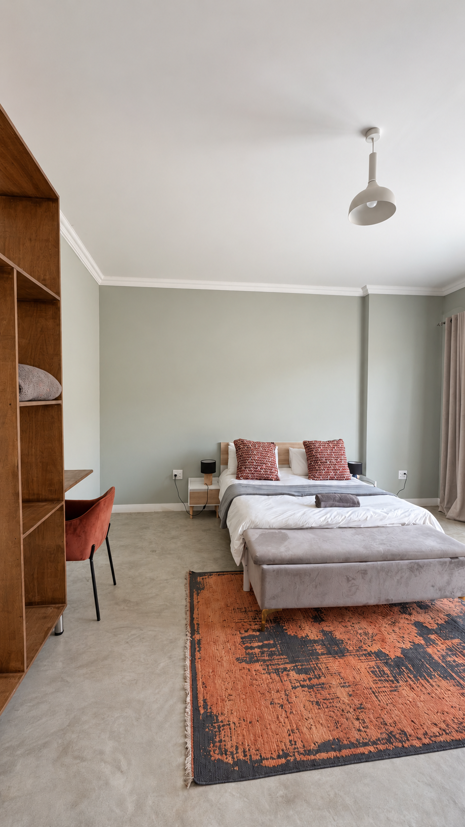 A bedroom at Sango on 9 Euphoria in soft morning light
